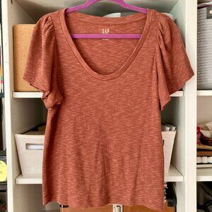Gap Flutter Sleeve Knit Top L
